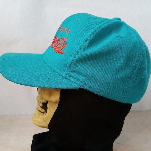 Vintage Sports Specialties Charlotte Hornets Script Snap Back Hat Wool - Picture 2 of 9